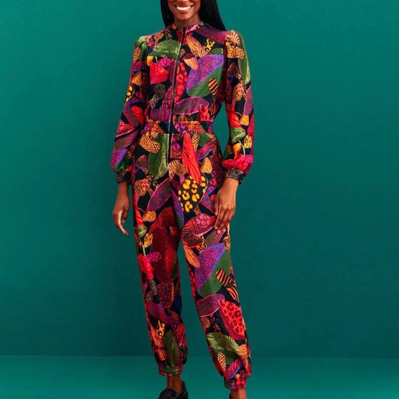 FARM Rio Leopard Mushroom French Terry Jumpsuit - Picture 2 of 15